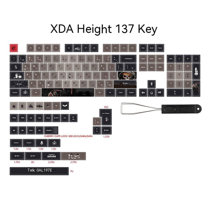 Five-sided Sublimation Key Cap For Keyboards Halloween JP137 Key