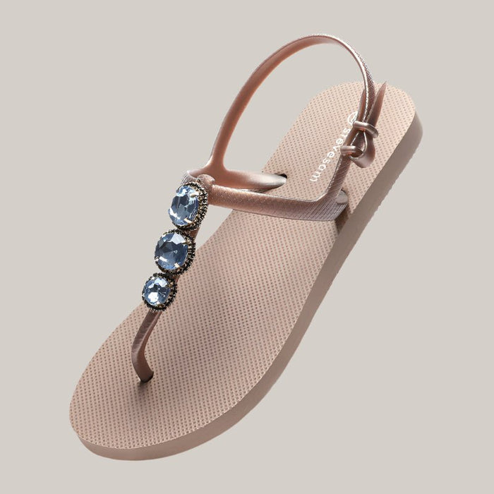 Women's Flat Herringbone Slippers Rose Gold