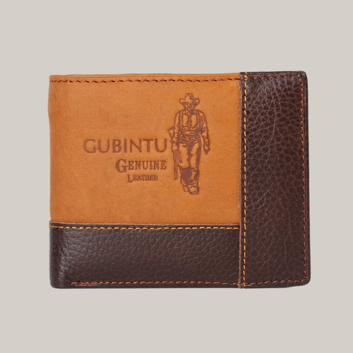 Genuine Leather Men Patchwork Wallets 2style