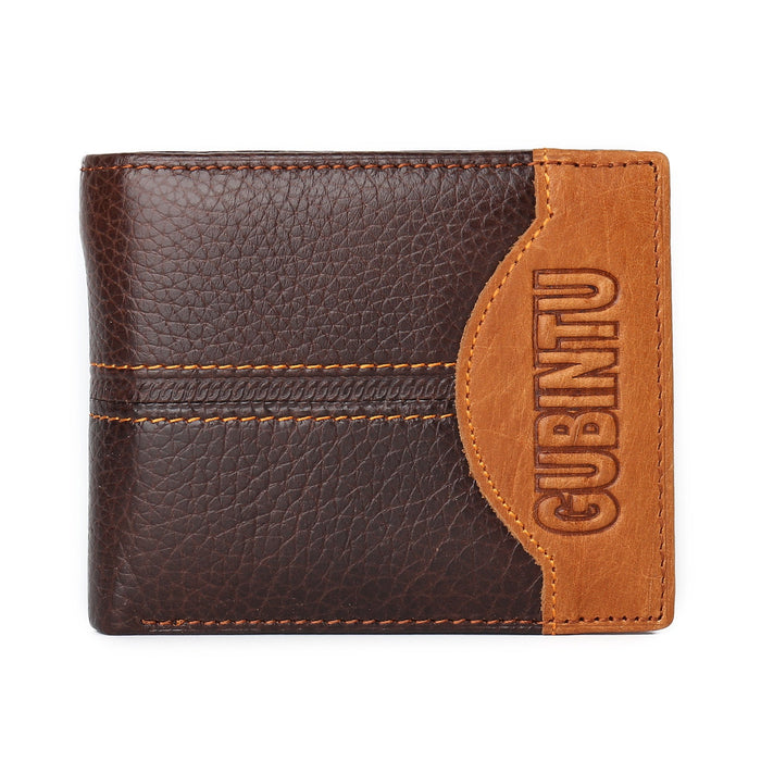Men's Patchwork Genuine Leather Wallet 3style