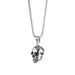 Halloween Skull Necklace for Men Silver