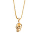 Halloween Skull Necklace for Men Gold
