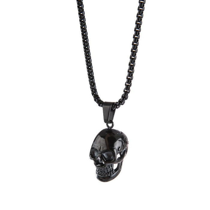Halloween Skull Necklace for Men Black