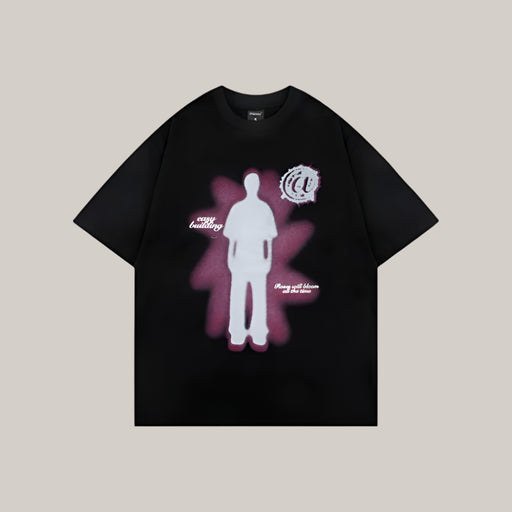 Human Shadow Print Men Summer Clothing