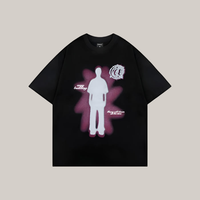 Human Shadow Print Men Summer Clothing