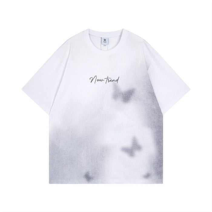 Men's Gradient-Print Casual Shirt White