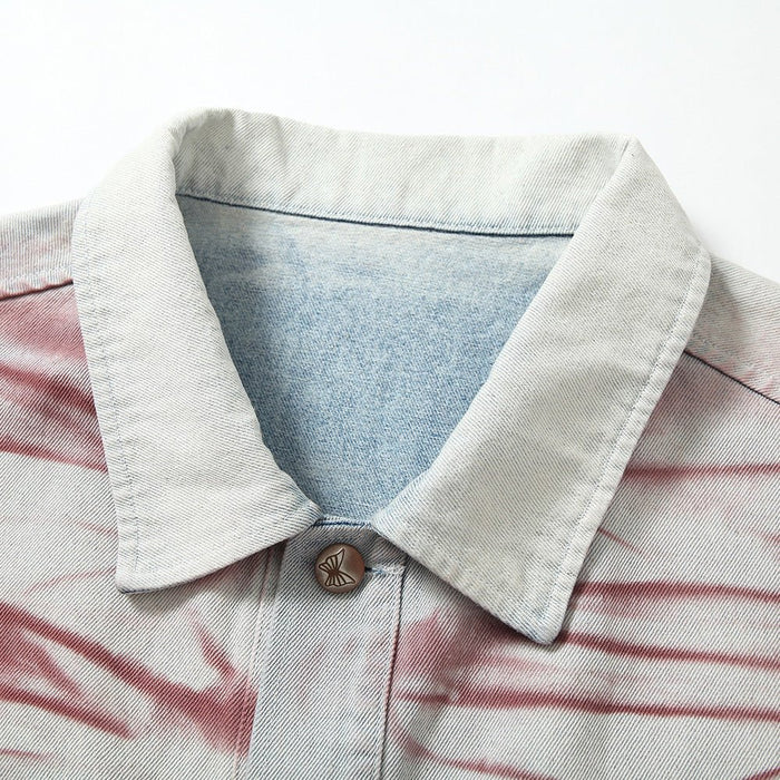 Inkjet Tie-dyed Denim Loose Jacket Men