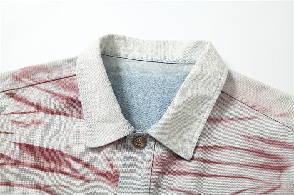 Inkjet Tie-dyed Denim Loose Jacket Men