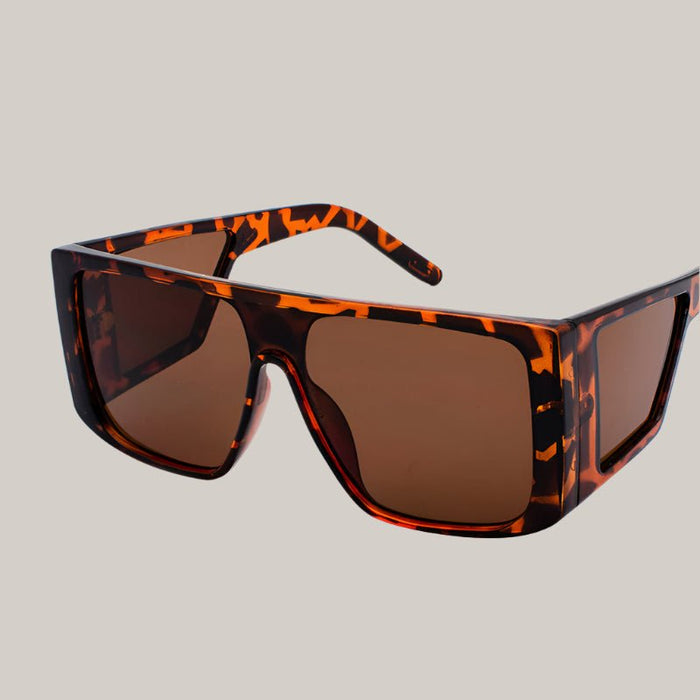 integrated sunglasses Leopard frame tea