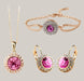 Jewelry Set Golden Rose Red