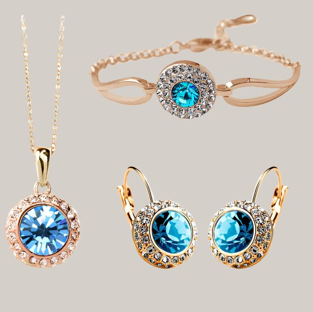 Jewelry Set Golden sea blue