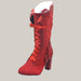 Lace-Up Boots with Ruched Detail