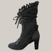 Lace-Up Boots with Ruched Detail Black