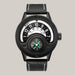 Leather-Strap Watch with Compass