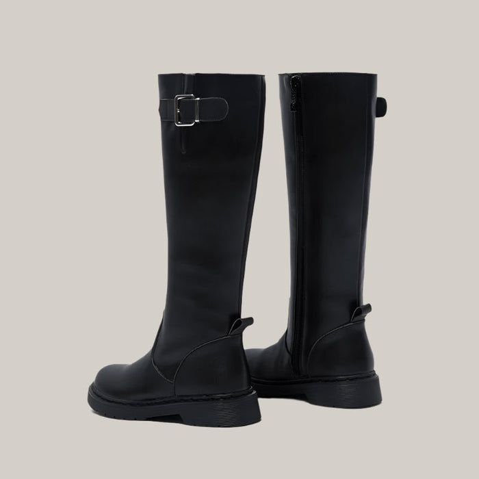Children's Over-the-Knee Leather Boots Black