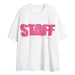 Letter Denim Patch Short Sleeve Men Clothing White