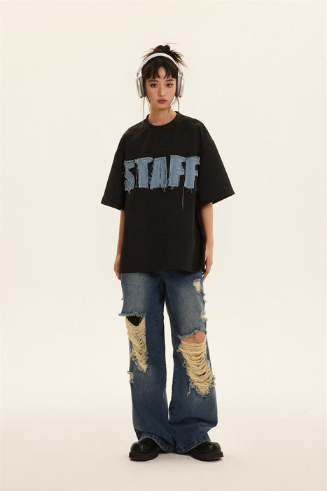 Men's Short-Sleeve Denim Patch Shirt