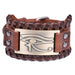 Long-Eye Alloy Link Bracelet Broad brown Bronze