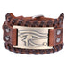 Long Eye Alloy Bracelet Broad brown Bronze