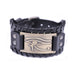 Long Eye Alloy Bracelet Ancient bronze Black wide leather
