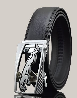 Men's Leather Belt with Automatic Buckle Tiger Chromium buckle