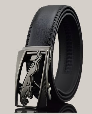 Men's Leather Belt with Automatic Buckle Tiger Gun buckle