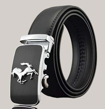 Men's Leather Belt with Automatic Buckle