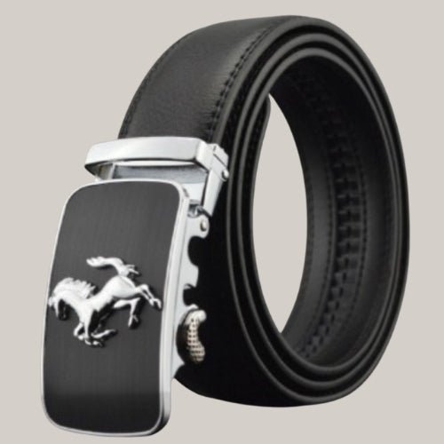 Men's Leather Belt with Automatic Buckle