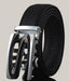 Men's Leather Belt with Automatic Buckle Letter Black