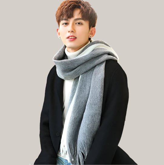 Men Scarves Can Match Colors Fashion Greyish white1 200x40cm