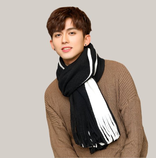 Men Scarves Can Match Colors Fashion Black white 200x40cm