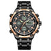 Men's Multifunction Sports Watch with Calendar Rose gold black