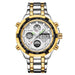 Men's Multifunction Sports Watch with Calendar Gold white A