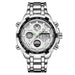 Men's Multifunction Sports Watch with Calendar Silvery white