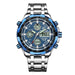 Men's Multifunction Sports Watch with Calendar Silvery blue