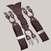 Men's Six Clip Jacquard Suspenders Red Flower