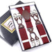 Men's Six Clip Jacquard Suspenders Wine Red