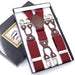 Men's Six Clip Jacquard Suspenders Wine Red