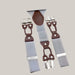 Men's Six Clip Jacquard Suspenders Light Gray