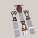 Men's Six Clip Jacquard Suspenders Light Gray