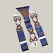 Men's Six Clip Jacquard Suspenders Floral Blue Background