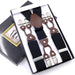 Men's Six Clip Jacquard Suspenders Black
