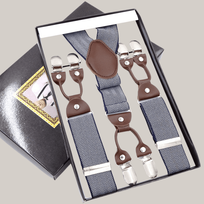 Men's Six Clip Jacquard Suspenders