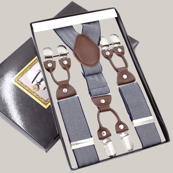 Men's Six Clip Jacquard Suspenders