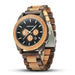Men's Six-Hand Wood Chronograph Watch with Calendar