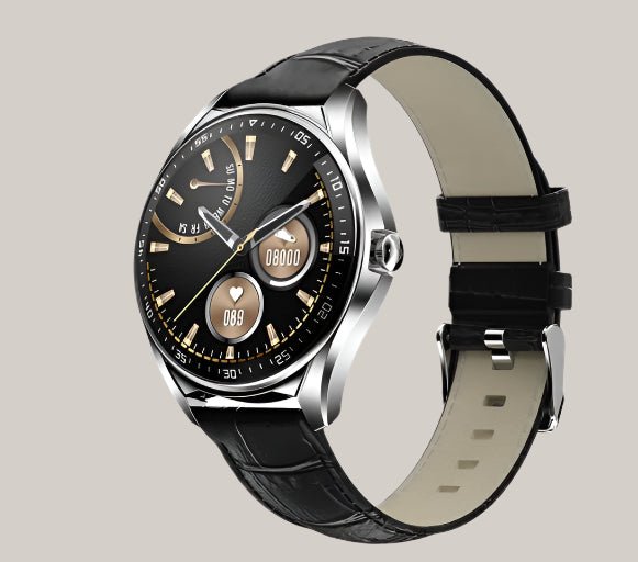 Multi-sport Bracelet With GPS Track For Blood Pressure And Oxygen Silver black