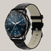 Multi-sport Bracelet With GPS Track For Blood Pressure And Oxygen Black leather