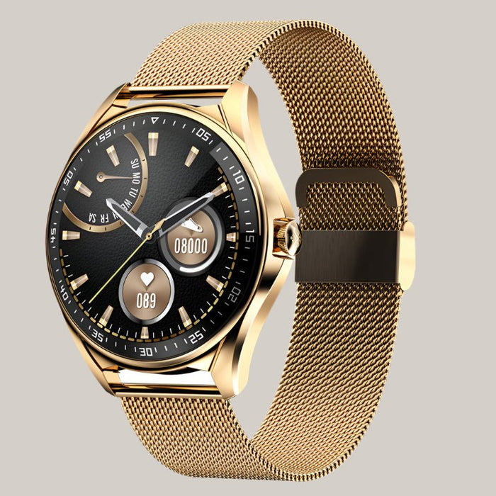Multi-sport Bracelet With GPS Track For Blood Pressure And Oxygen Gold steel