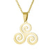 NewMen And Women Hip Hop New Teen Wolf Pendant Gold