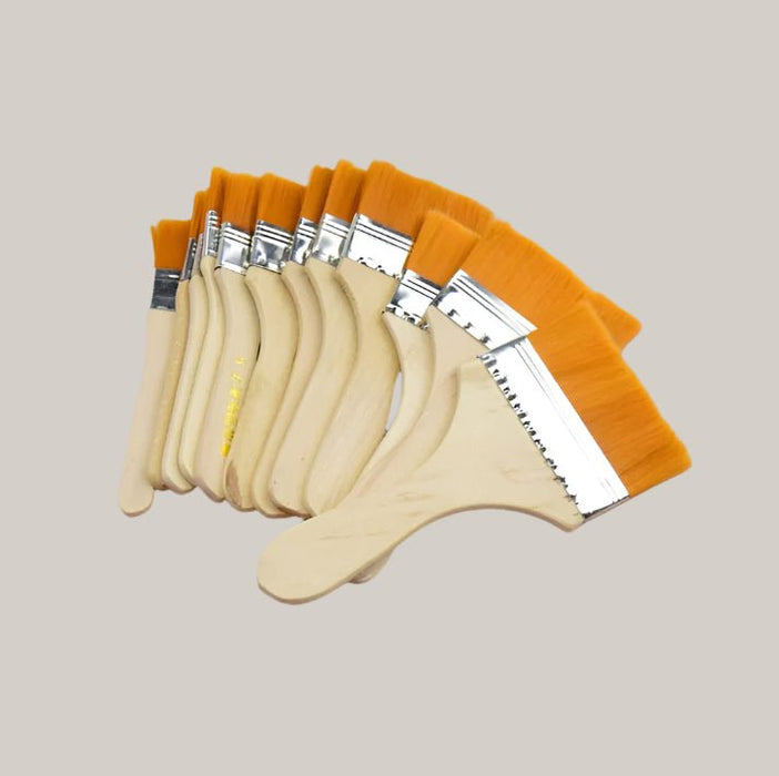 12-Piece Nylon Paint Brush Set with Wooden Handles